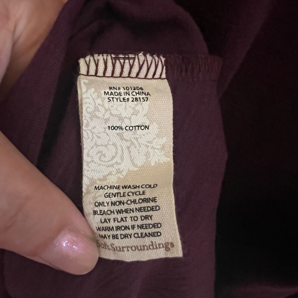 Soft Surroundings Danielle 3/4 Sleeve Tunic Size M Mismatched Button Front Top - Picture 7 of 7